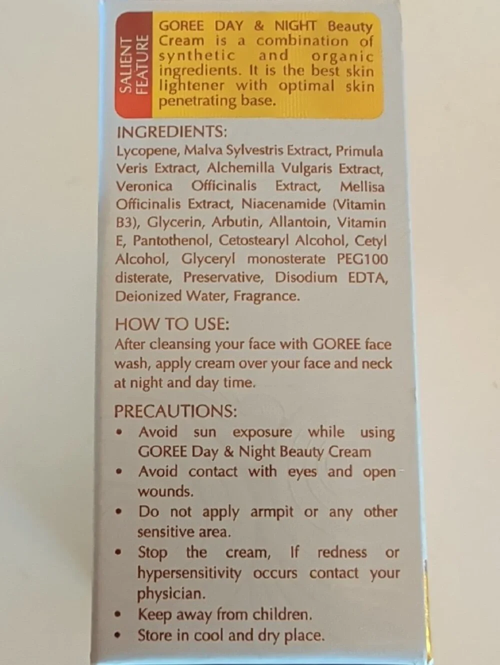New, 3pcs. Goree Day & Night Beauty Cream Oil-Free - White/Gold.🌟